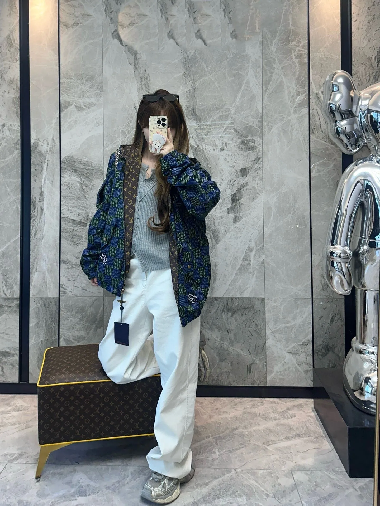 Louis Vuitton/Louis Vuitton presbyopic checkerboard double-sided jacket